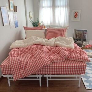 [멜로 레드체크] 차렵이불 세트 (S,Q,K)