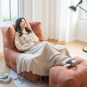 1인용 푹신한 와플 빈백쇼파 풋스툴세트