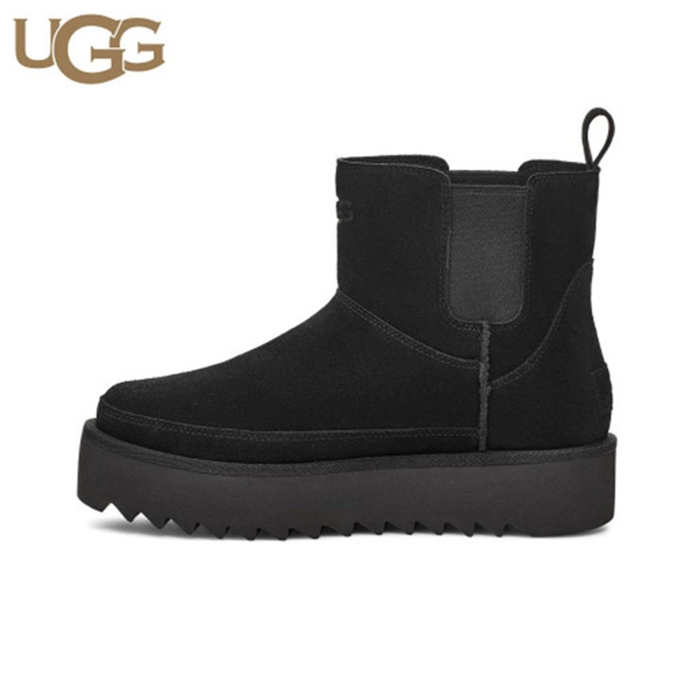 UGG 첼시 플랫폼 미니 블랙 스웨이드 부츠 1158051 BLK BLACK 블랙