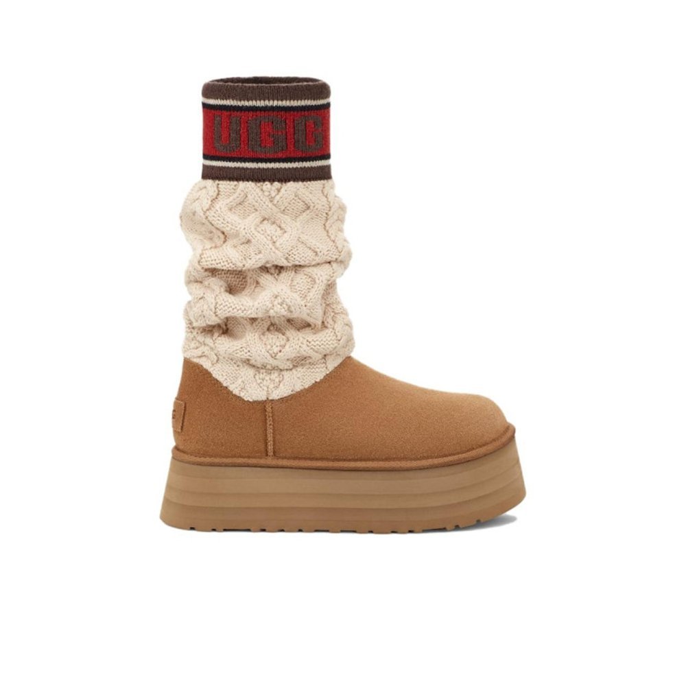 UGG 어그 클래식 스웨터 레터 부츠 체스트넛 W 1144045-CHE