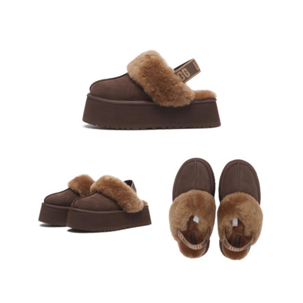 UGG 어그 여성 로고 밴딩 퍼 카라 플랫폼 샌들 펀케트 1664303544 1113474-BCDR